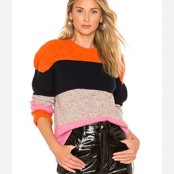 A.L.C. Georgina Colorblock Stripe Wool Cashmere Striped Sweater Sz XS *P3 - Picture 1 of 5